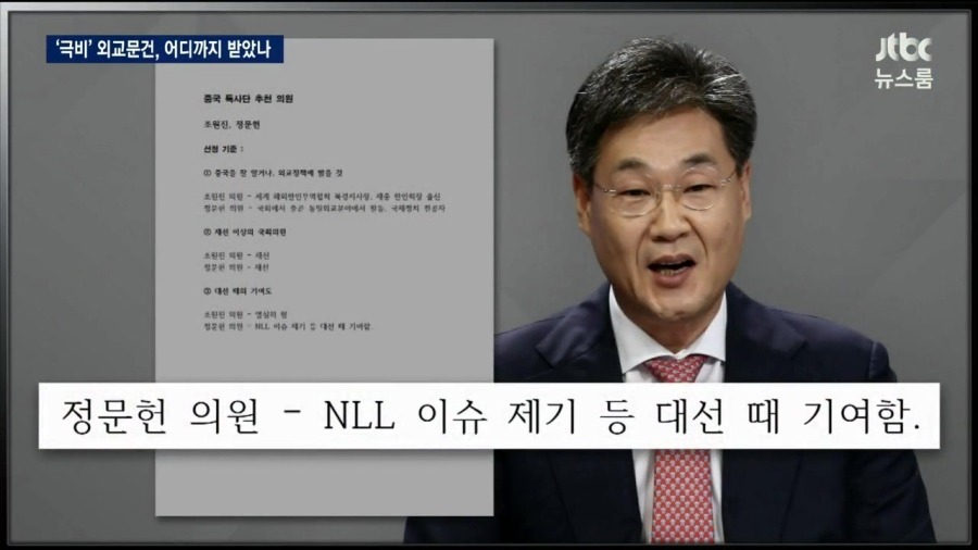 [JTBC] 정문헌 - NLL 이슈 제기 등 대선 때 기여함.JPG | 인스티즈