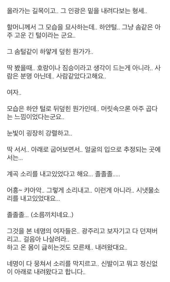 곧 개봉하는 영화 "장산범" 실제 목격 괴담 모음 | 인스티즈