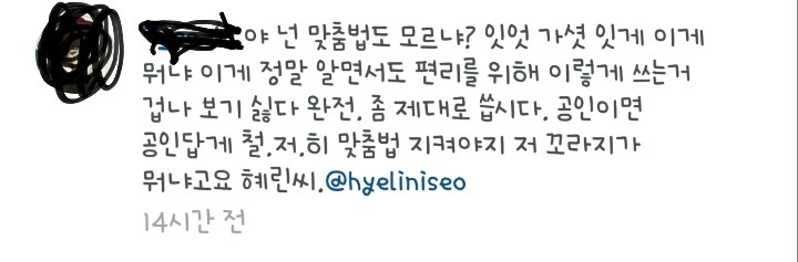 야 넌 맞춤법도 모르냐? 저 꼬라지가 뭐냐고요 | 인스티즈