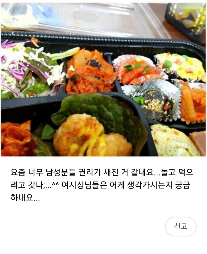 12시 인기글중 예비군 도시락 보고 소풍갔냐는 여시들 | 인스티즈