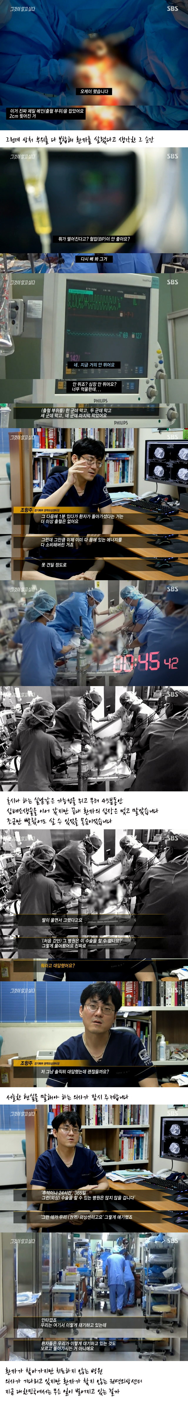 [그것이알고싶다] 칼잡이의 비망록 - 권역 외상센터의 민낯을 기록하다 - 01 | 인스티즈