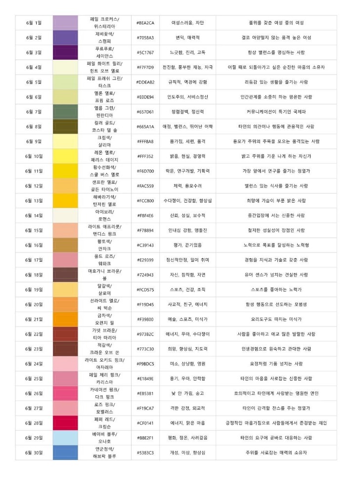 자신의 탄생색 알아보기 | 인스티즈