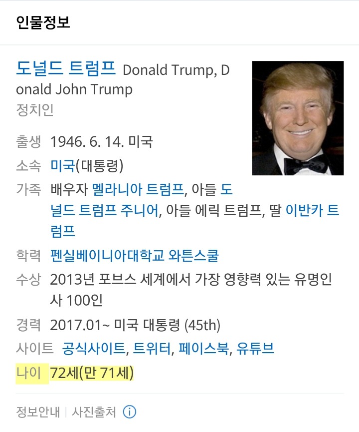 많은 사람들이 모르는 트럼프 나이...tmi | 인스티즈
