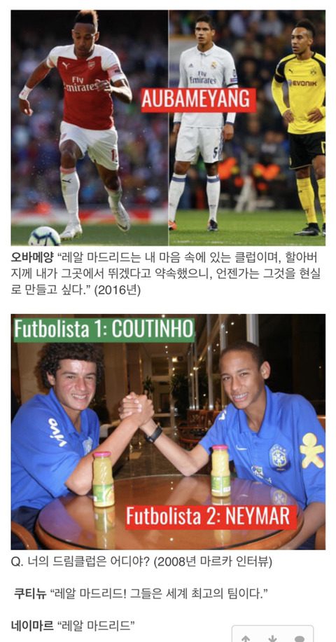 [마르카] 레알에서 뛰는 것을 꿈꿨던 선수들 | 인스티즈